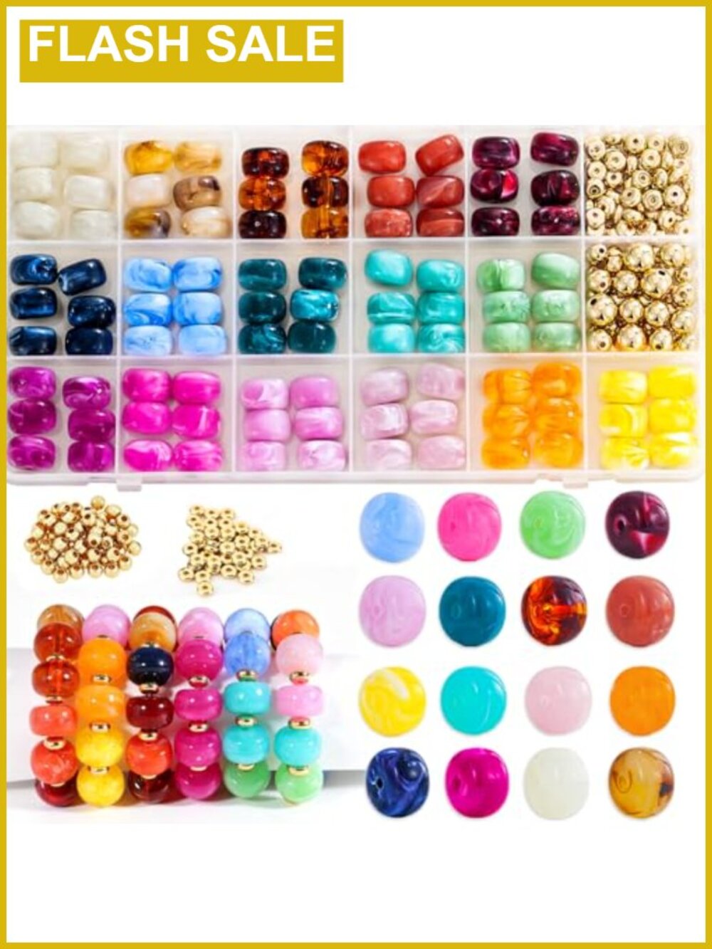 96pc 14mm Chunky Acrylic Beads for Keychains & Jewelry Making